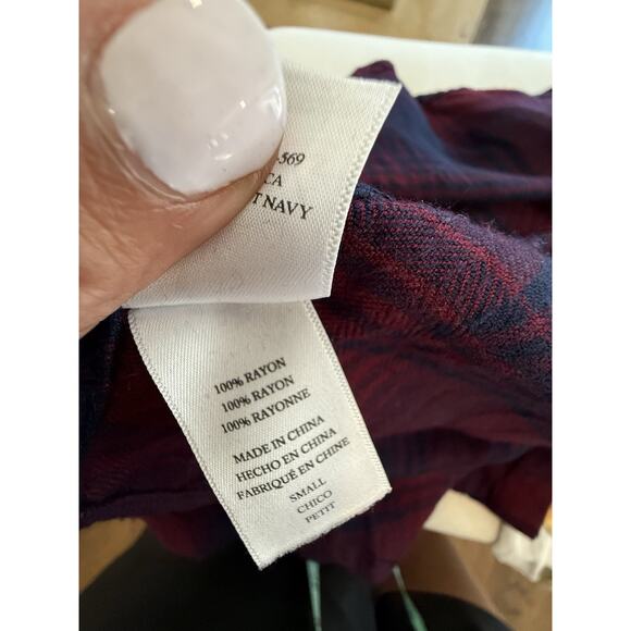 Rails Long Sleeve Plaid Button Front Shirt Dress in Red and Black SZ S 1991 - Picture 10 of 12